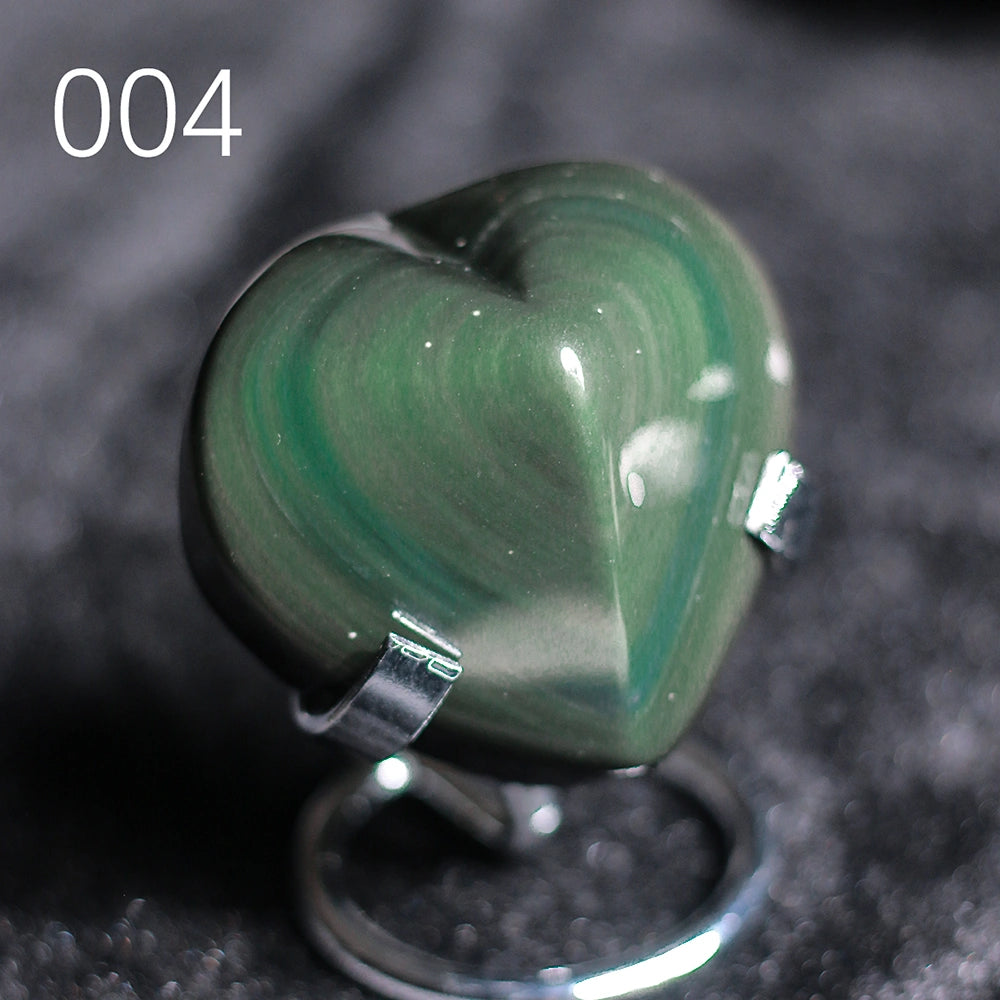 Rainbow obsidian heart-shaped Palm Stone, hand carved gemstone, spiritual chakra, healing crystal decoration,Muladhara