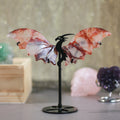 8-inch Fire Quartz Crystal Wings: Red Hematoid Dragon Ornament+free holder,Crystal Healing
