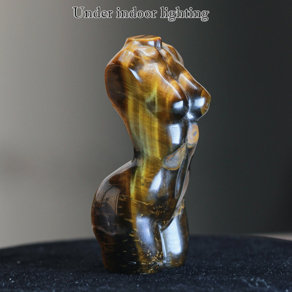 Tiger Eye statue、Female model: Natural Stone,Decor Hand Carved ,chakra