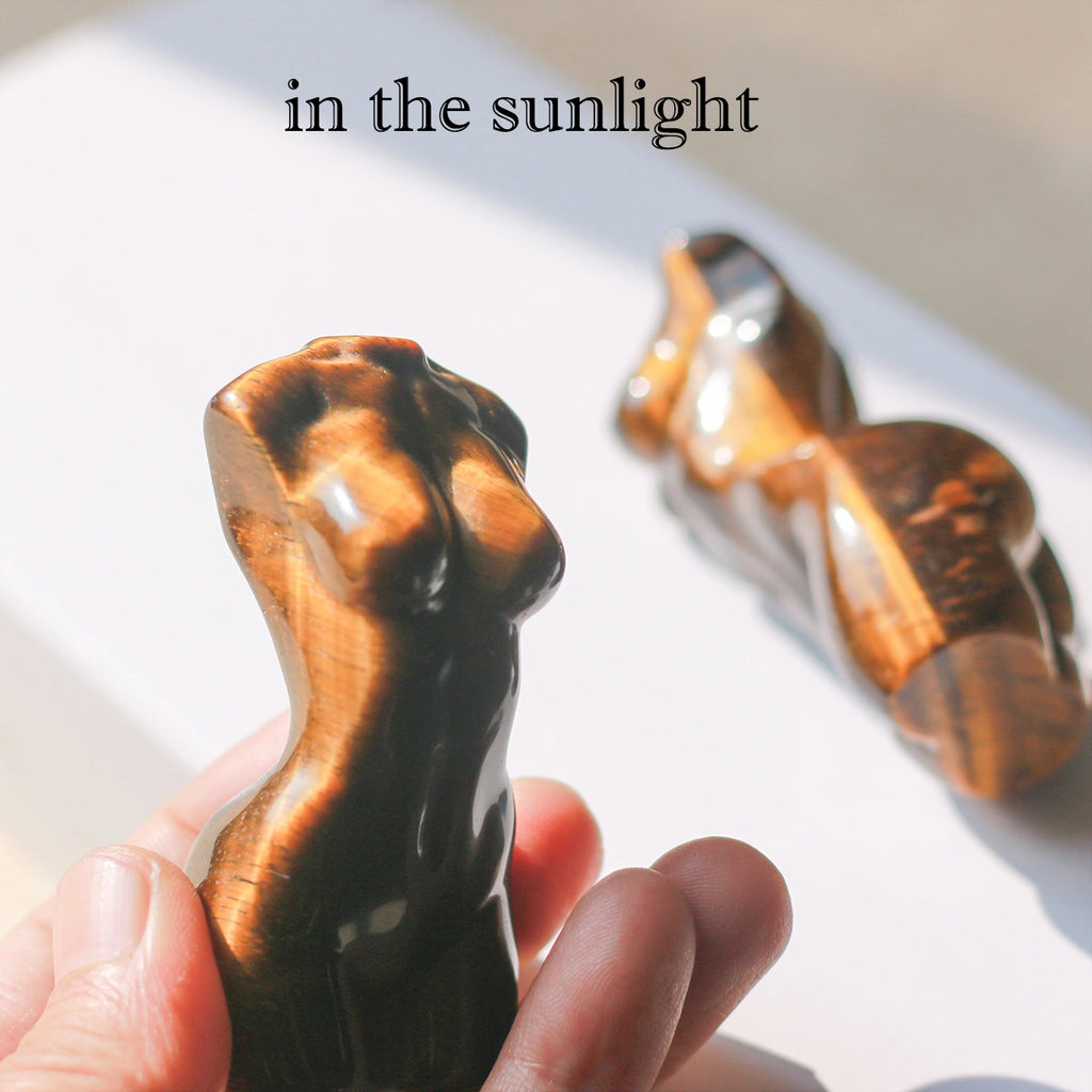 Tiger Eye statue、Female model: Natural Stone,Decor Hand Carved ,chakra