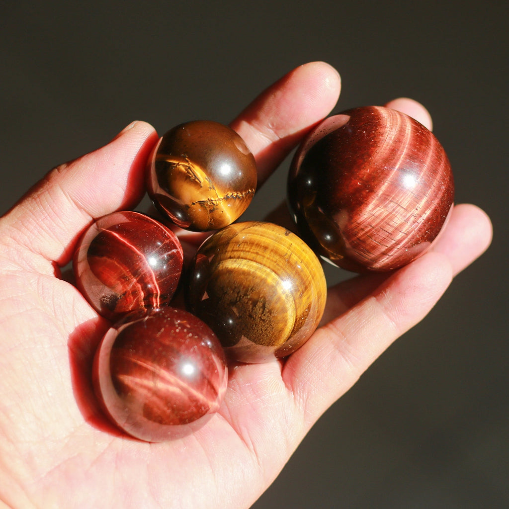 Red Tiger's Eye Sphere / Crystal Carving / Crystal Ball / Healing Reiki Crystal Gift Home Decor | Solar Plexus Chakra | Manipura
