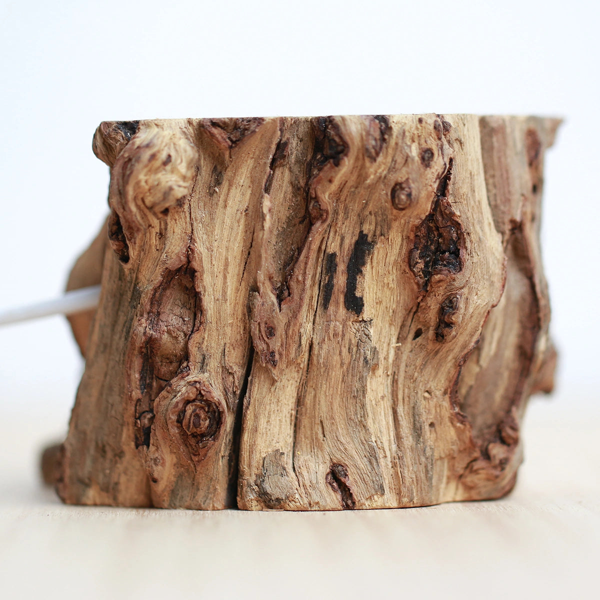 LED Crystal Ball Base, Natural Wood USB Holder