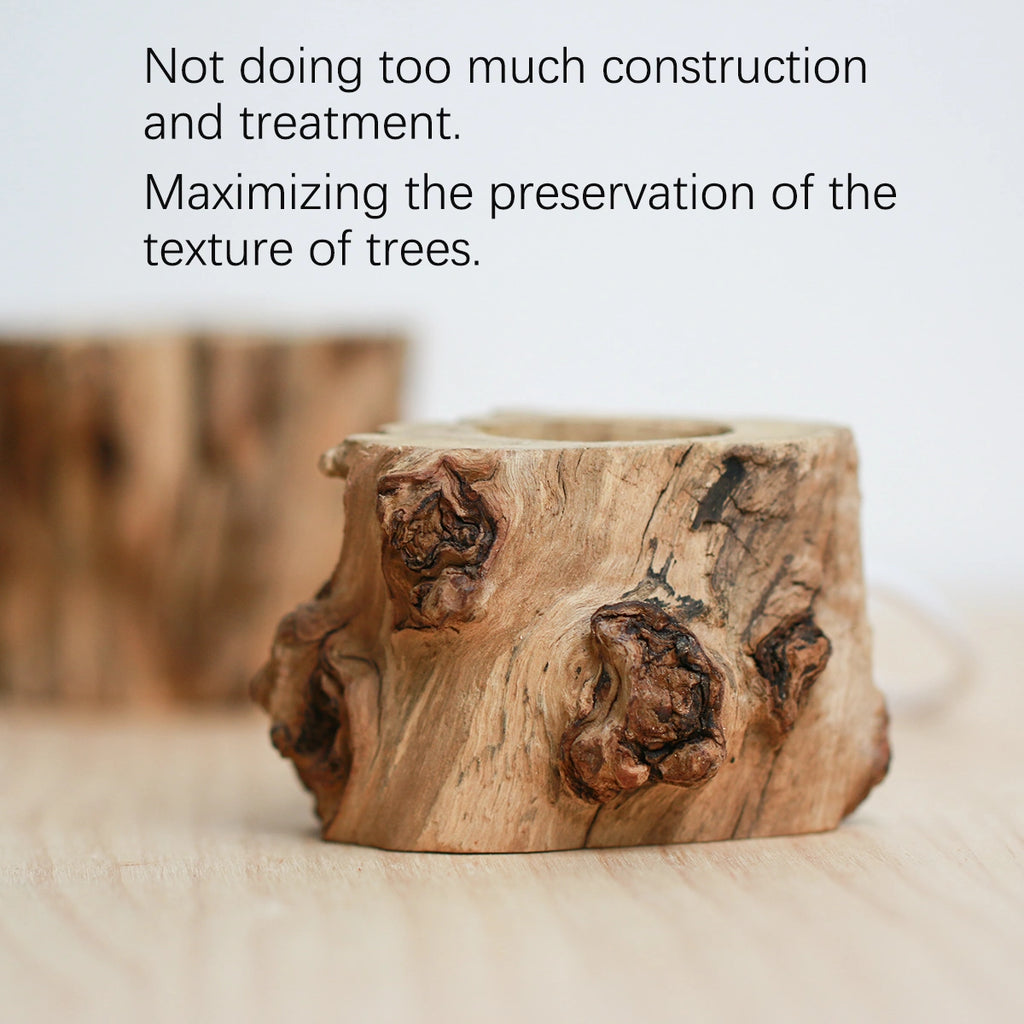 LED Crystal Ball Base, Natural Wood USB Holder