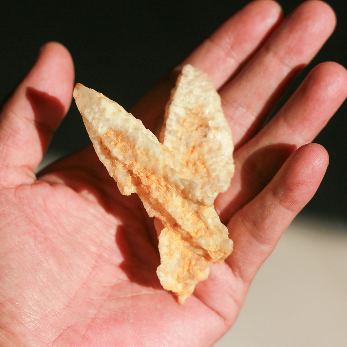 Arrow shaped yellow calcite | cross shaped | collectible | mineral specimen | 100% raw stone | free base
