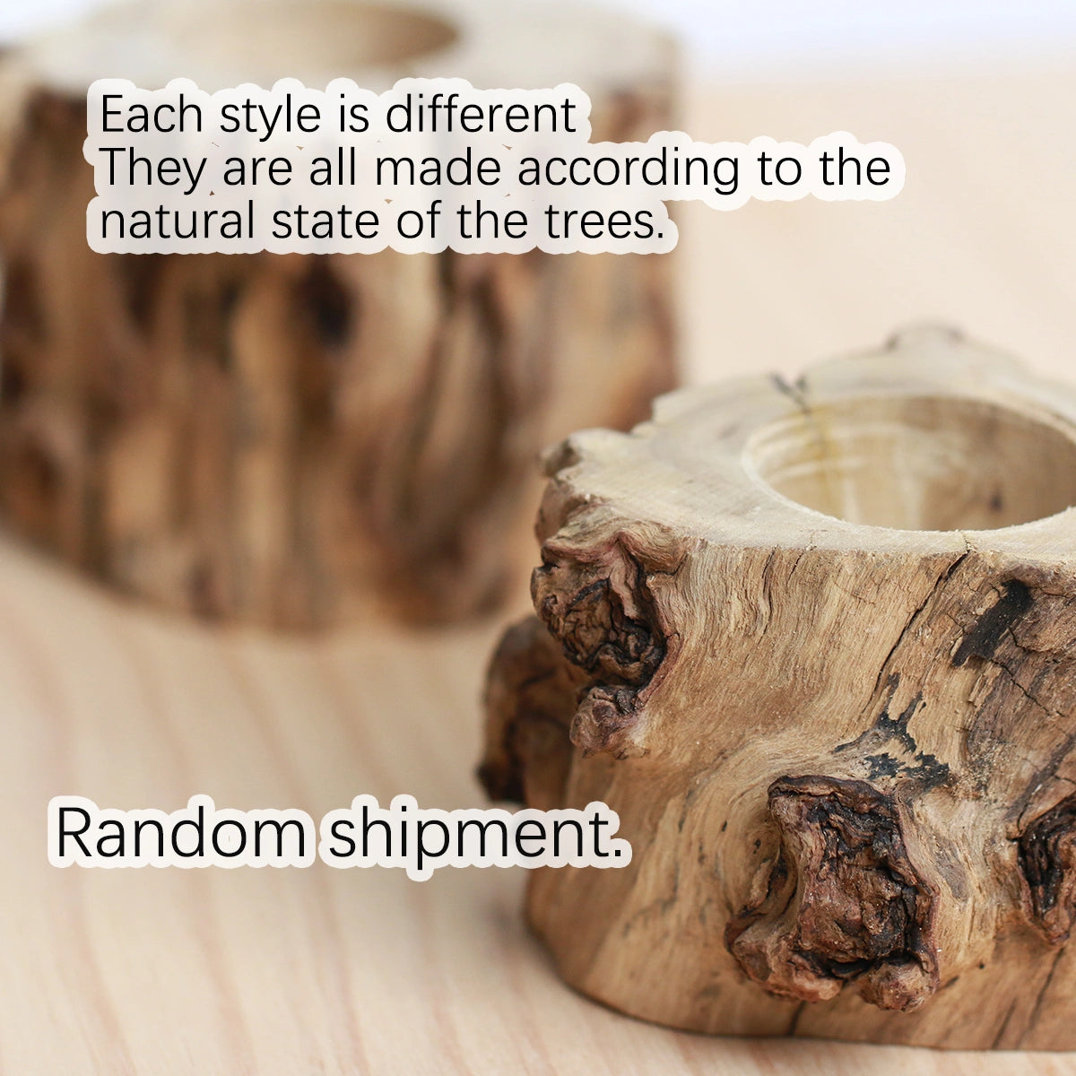 LED Crystal Ball Base, Natural Wood USB Holder