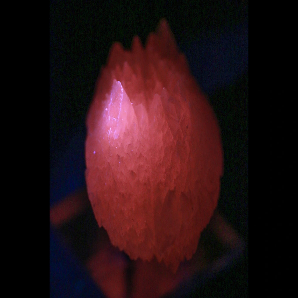 Fish scale calcite, new find mineral, unique shape. Fluorescent beauty, Gift base