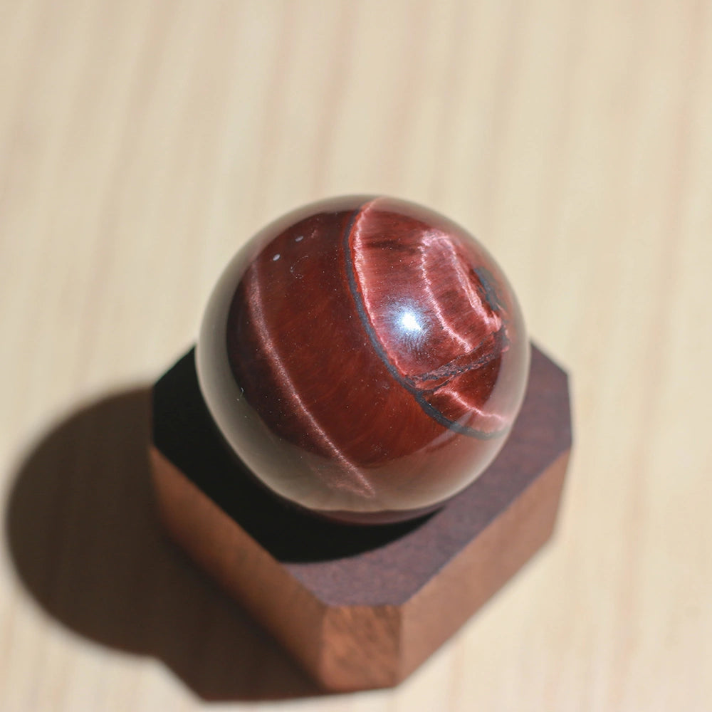 Red Tiger's Eye Sphere / Crystal Carving / Crystal Ball / Healing Reiki Crystal Gift Home Decor | Solar Plexus Chakra | Manipura