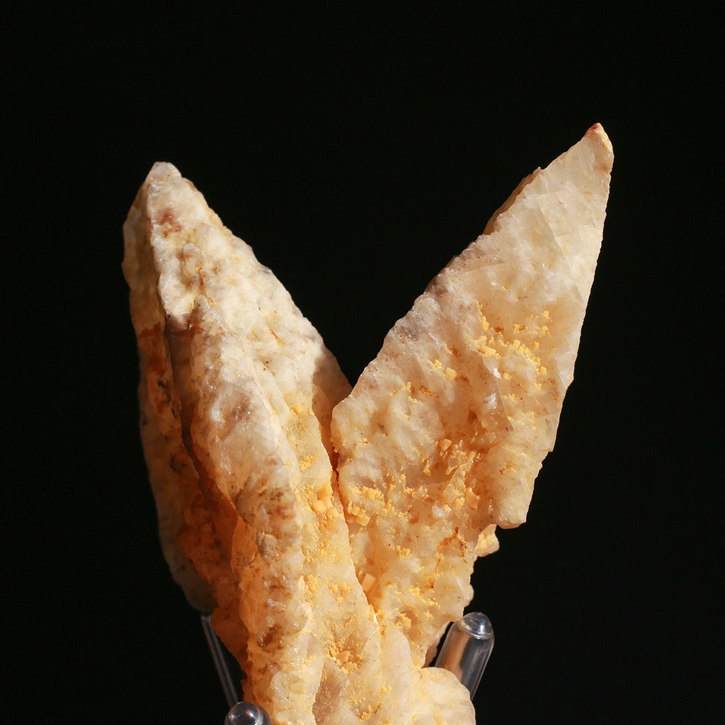 Arrow shaped yellow calcite | cross shaped | collectible | mineral specimen | 100% raw stone | free base