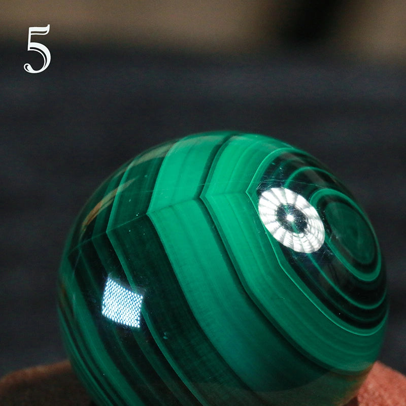Malachite Sphere AA Grade Natural : Healing Crystal Decor, Heart Chakra,Anahata