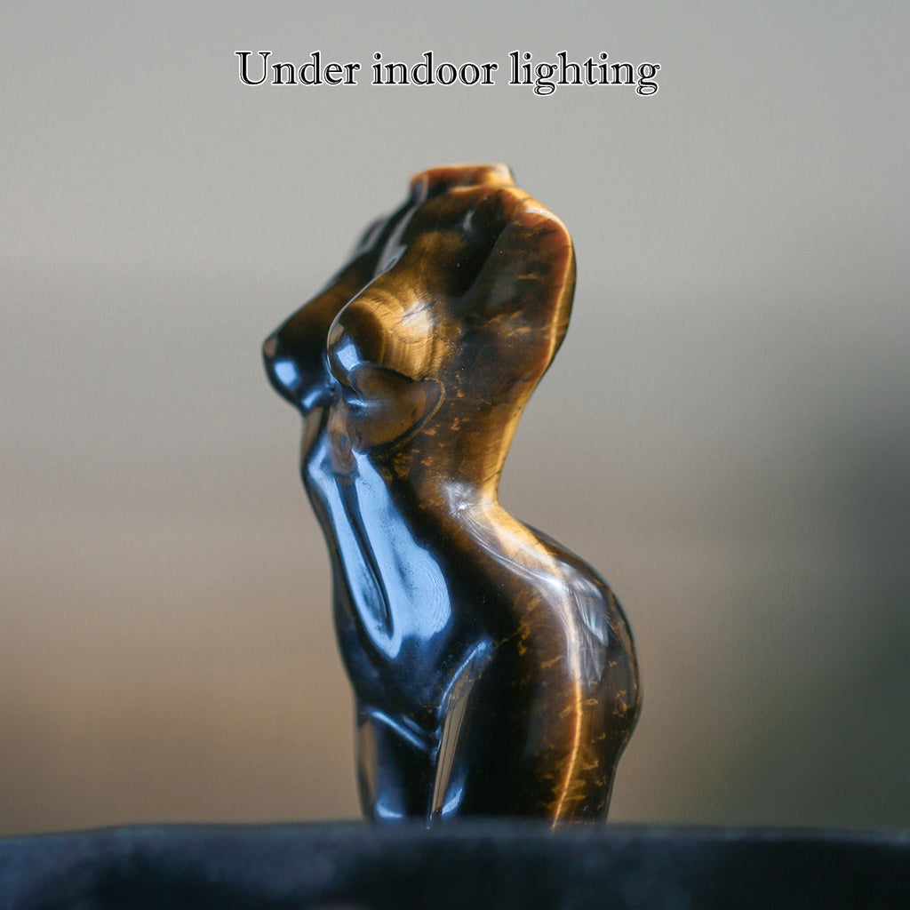 Tiger Eye statue、Female model: Natural Stone,Decor Hand Carved ,chakra