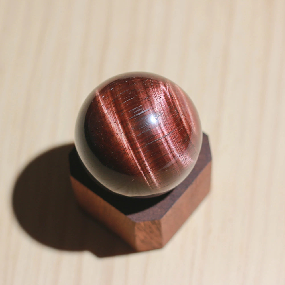 Red Tiger's Eye Sphere / Crystal Carving / Crystal Ball / Healing Reiki Crystal Gift Home Decor | Solar Plexus Chakra | Manipura