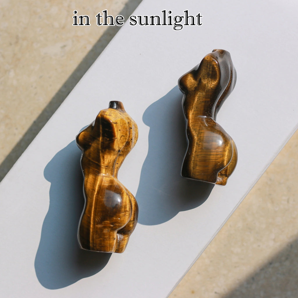 Tiger Eye statue、Female model: Natural Stone,Decor Hand Carved ,chakra