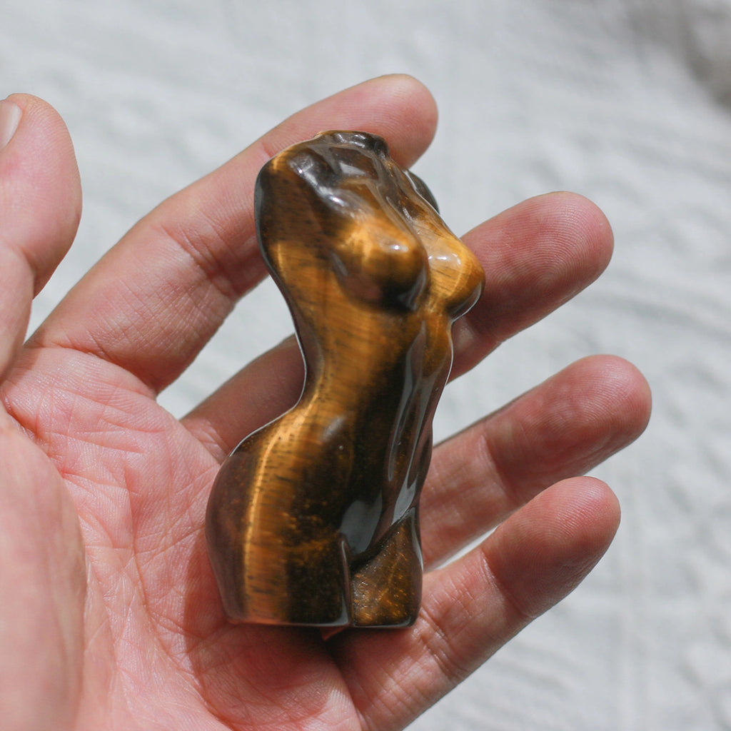 Tiger Eye statue、Female model: Natural Stone,Decor Hand Carved ,chakra