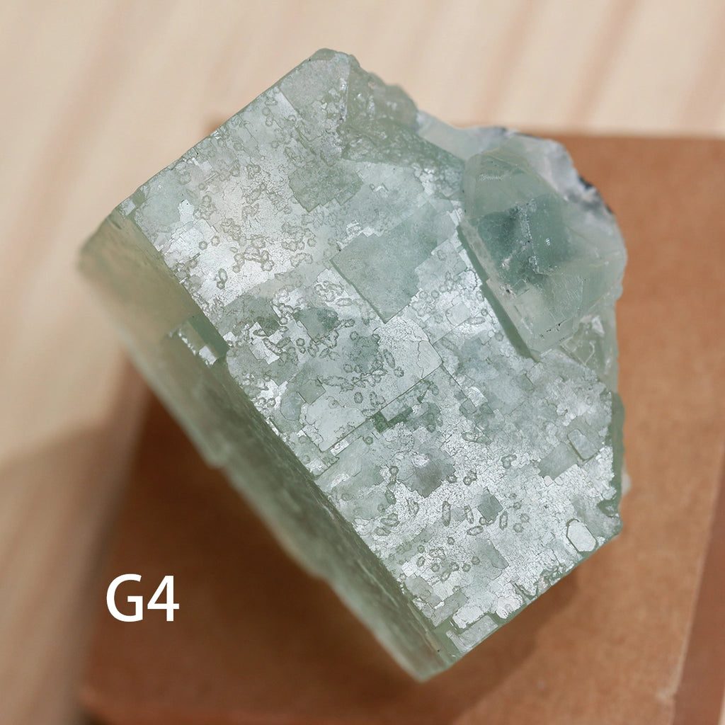 G4-Fluorite, QR code,raw stone, mineral specimen, collection, UV Reactive, Chakra