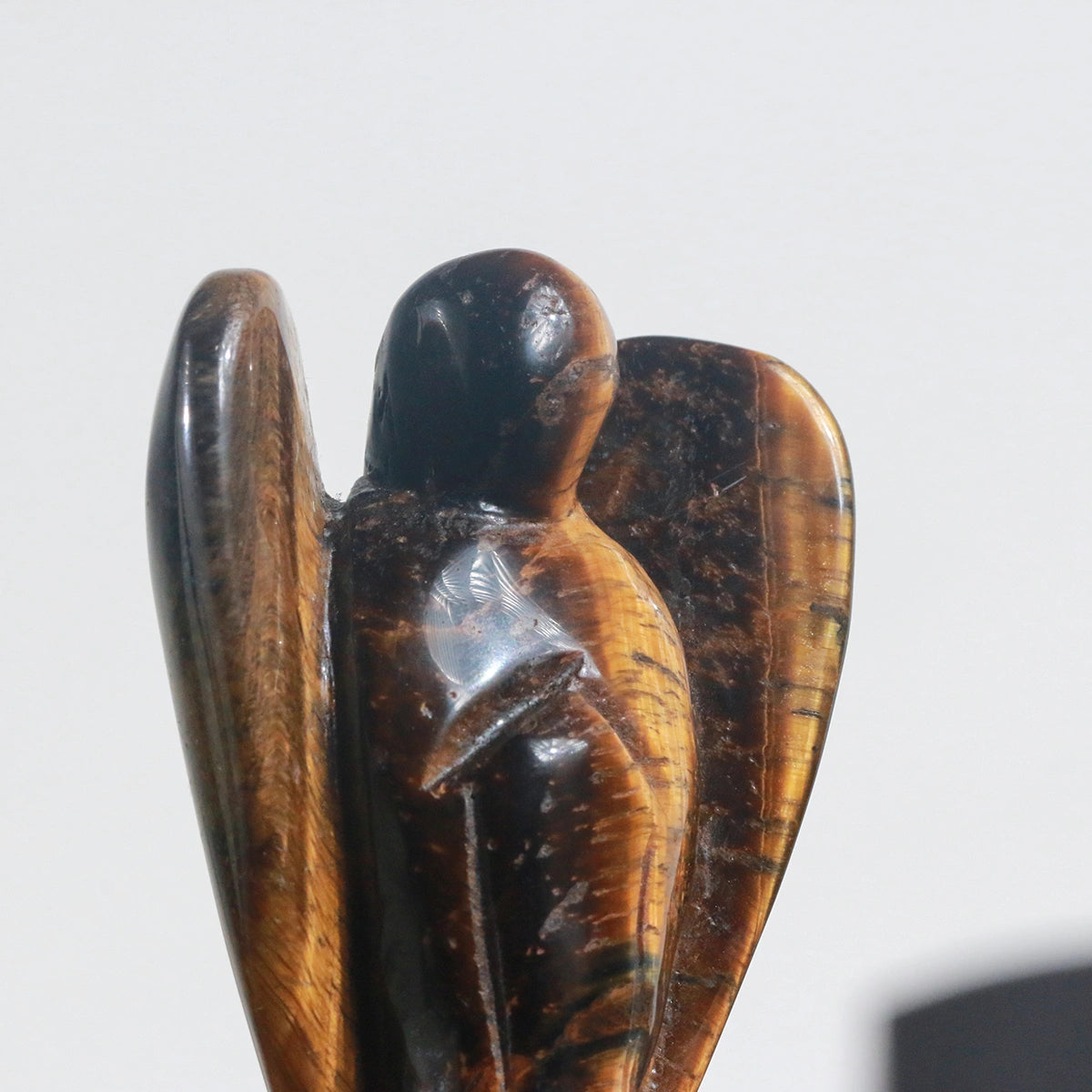 3in,Tiger Eye Stone Guardian Angel: Natural Stone,Decor Hand Carved ,chakra