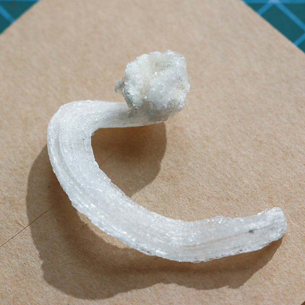 White Selenite Gypsum | "Ram's Horn'' Selenite | earphone shape | Unique design