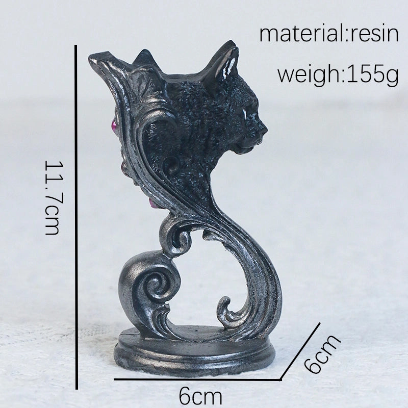 Crystal Ball Stand | Black Cat Holders | quartz base | healing | decorative ornaments