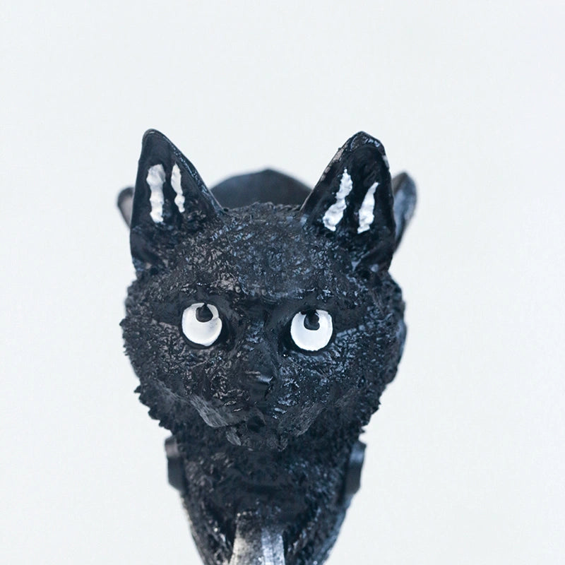 Crystal Ball Stand | Black Cat Holders | quartz base | healing | decorative ornaments