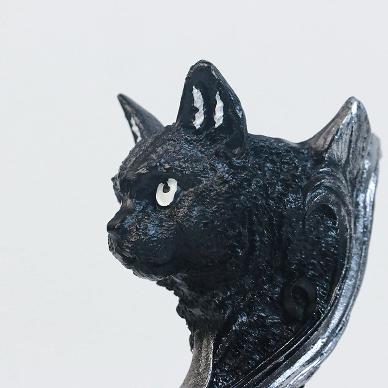 Crystal Ball Stand | Black Cat Holders | quartz base | healing | decorative ornaments