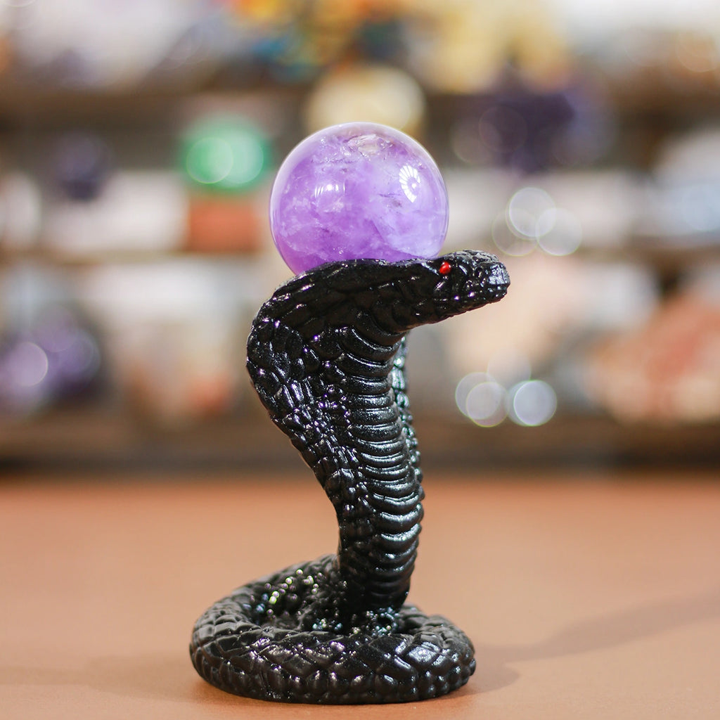 Cobra Crystal Ball Stand | Quartz Sphere Holder, Healing
