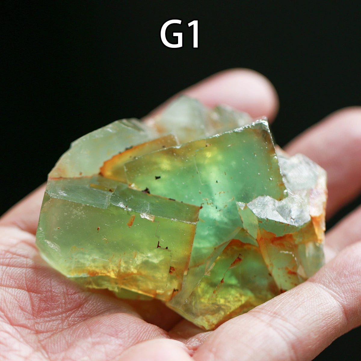 G1-Fluorite, QR code, apple green,raw stone, mineral specimen, collection, UV Reactive, Chakra