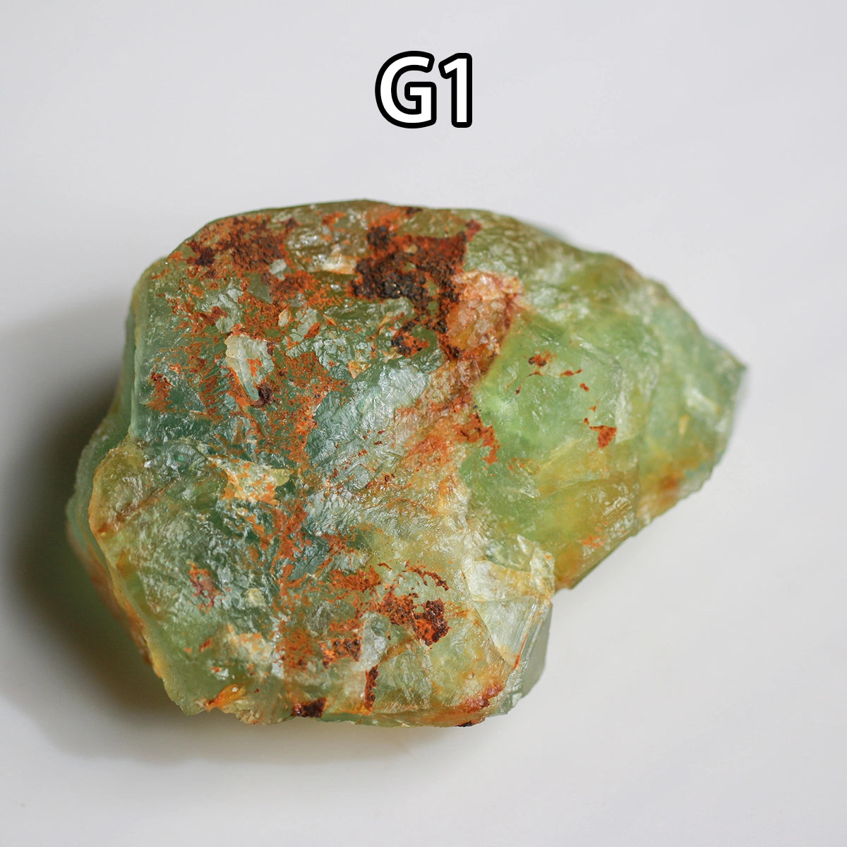 G1-Fluorite, QR code, apple green,raw stone, mineral specimen, collection, UV Reactive, Chakra