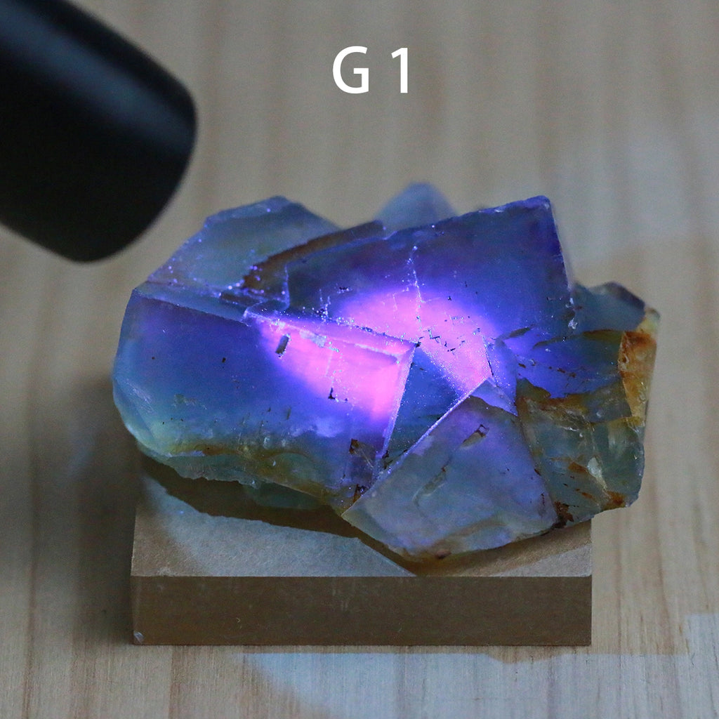 G1-Fluorite, QR code, apple green,raw stone, mineral specimen, collection, UV Reactive, Chakra