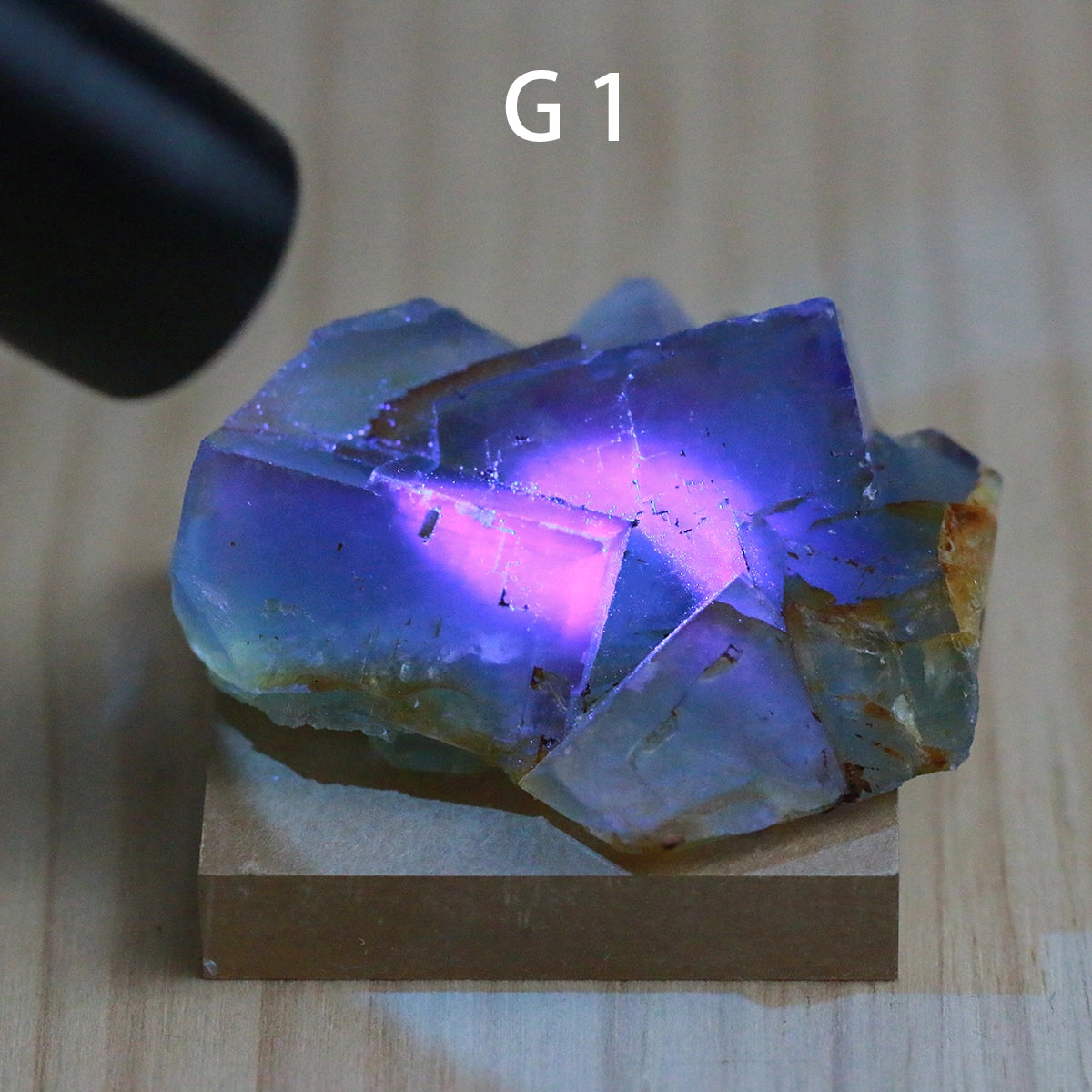 G1-Fluorite, QR code, apple green,raw stone, mineral specimen, collection, UV Reactive, Chakra