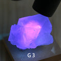 G3-Fluorite, QR code, raw stone, mineral specimen, collection, UV Reactive, Chakra