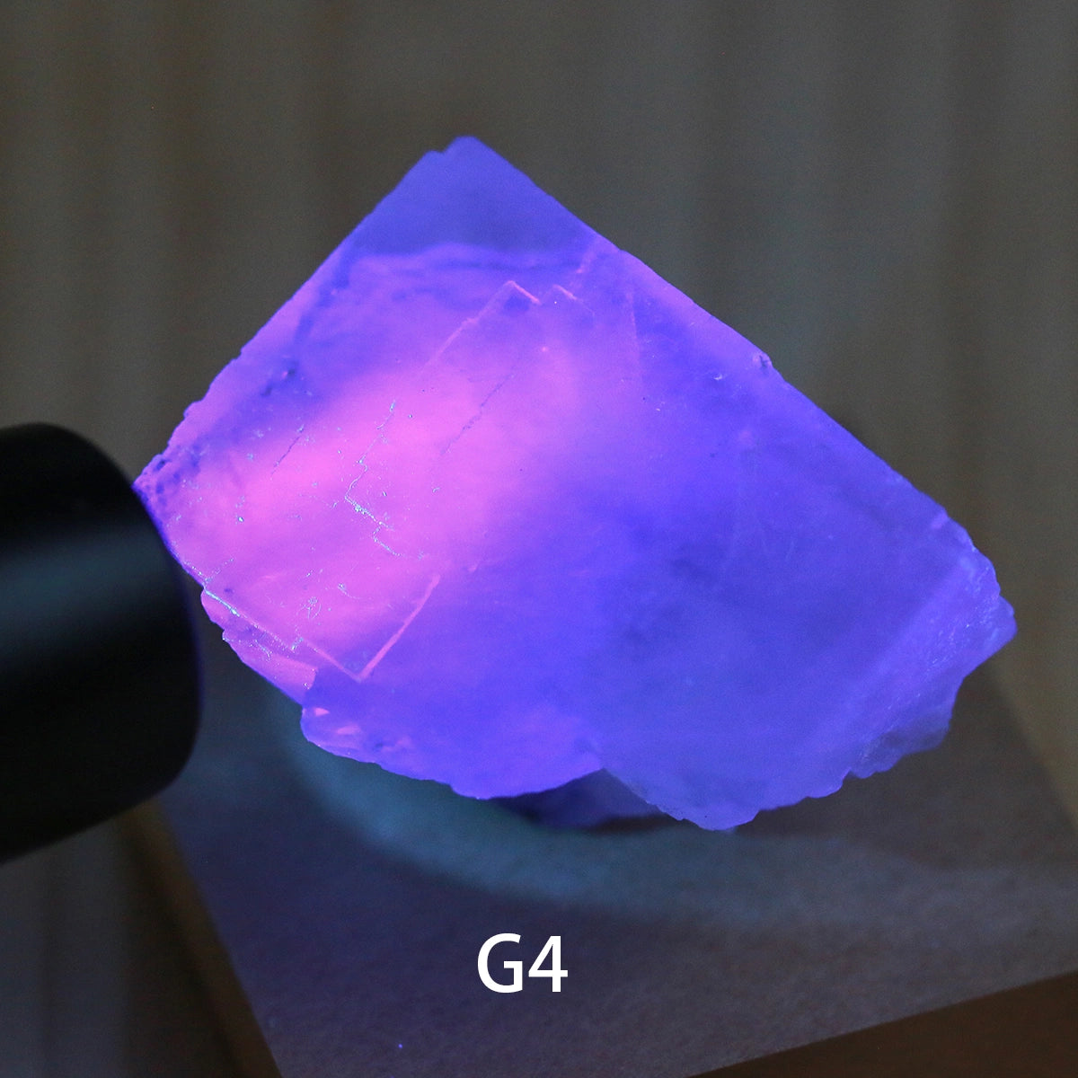 G4-Fluorite, QR code,raw stone, mineral specimen, collection, UV Reactive, Chakra