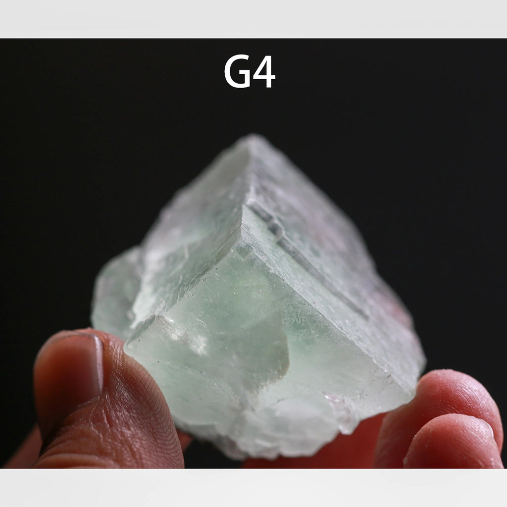 G4-Fluorite, QR code,raw stone, mineral specimen, collection, UV Reactive, Chakra